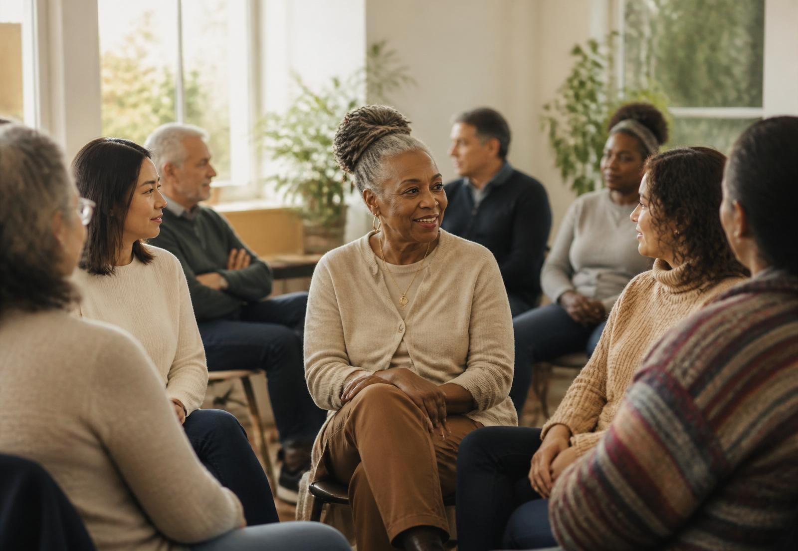 Community members in a wellness workshop